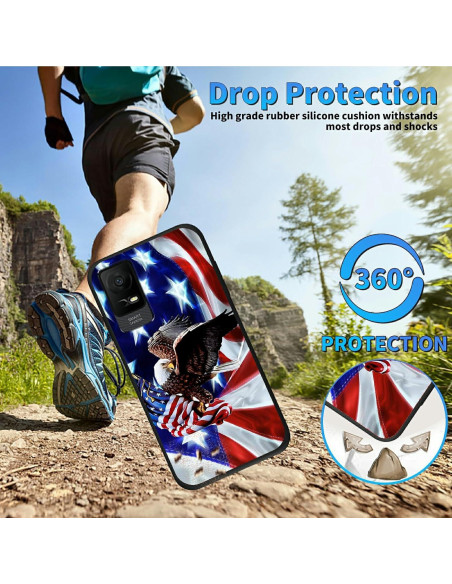 Funda TPU suave Dikoer para TCL Ion X 6.0" bandera americana