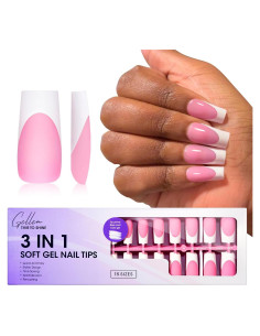 Consejos de Uñas de Gel Suave Gellen 150 pcs Rosados Cuadrados