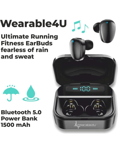 Altavoz Bluetooth GPS Wearable4U Wingman Mini Negro/Plata con Auriculares