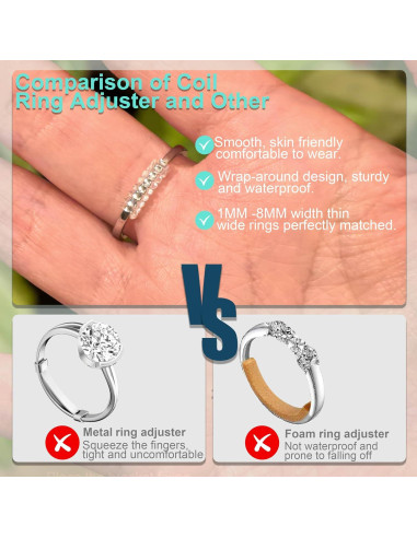 Ajustador de Tamaño de Anillo Kueroami - 12 Piezas Transparentes