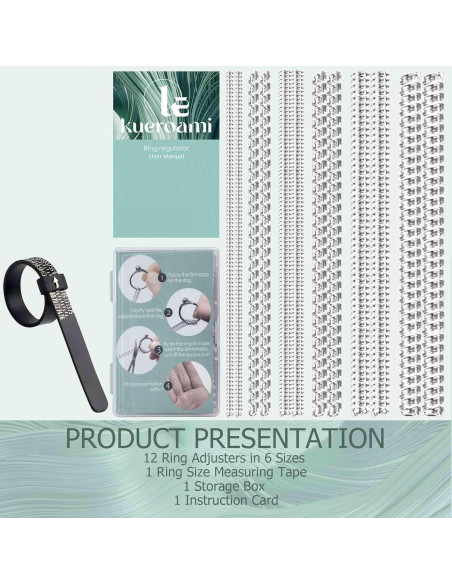 Ajustador de Tamaño de Anillo Kueroami - 12 Piezas Transparentes Ajustador de Tamaño de Anillo Kueroami - 12 Piezas Transparentes