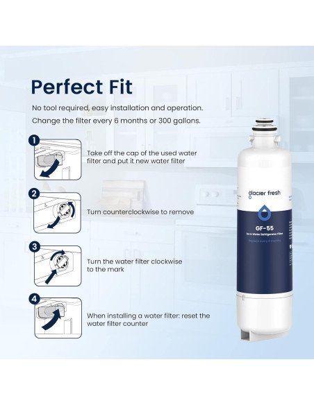 Filtro de Agua GLACIER FRESH para Bosch 11025825 GF-55