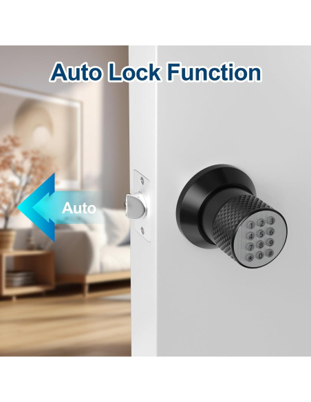 Cerradura Digital FITNATE Manija de Puerta con Teclado Negra