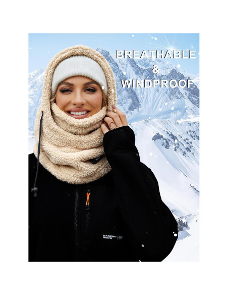 Balaclava de Forro Polar Unisex a Prueba de Viento Beige