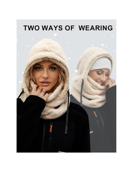 Balaclava de Forro Polar Unisex a Prueba de Viento Beige