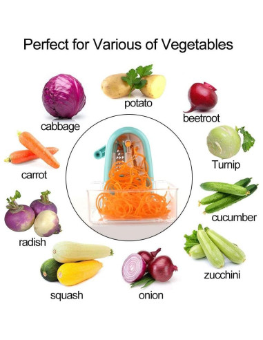 Cortador de Fideos de Verdura Ourokhome - 5 Cuchillas Manual