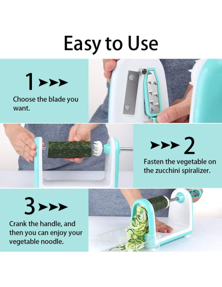 Cortador de Fideos de Verdura Ourokhome - 5 Cuchillas Manual