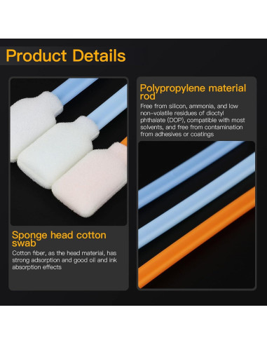 100 Bastones de Limpieza de Espuma Sin Pelusa CongGongGo