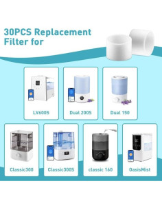 30 Filtros de Humidificador PINREK Compatibles con Levoit 2