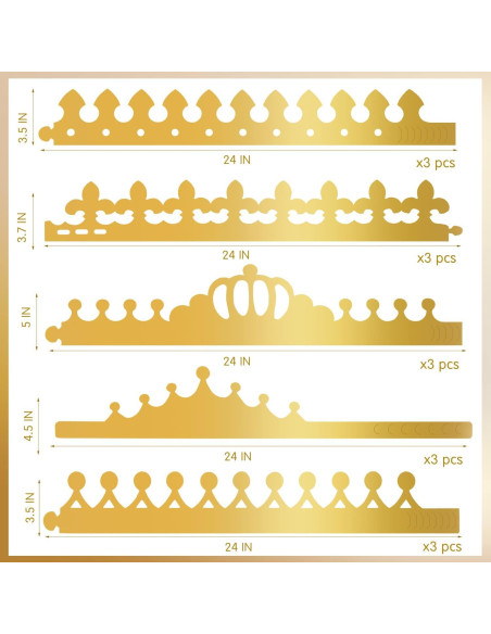 Kit de Coronas de Papel Doradas para Cumpleaños - 15 Piezas Kit de Coronas de Papel Doradas para Cumpleaños - 15 Piezas