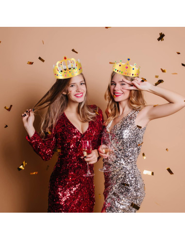 Kit de Coronas de Papel Doradas para Cumpleaños - 15 Piezas