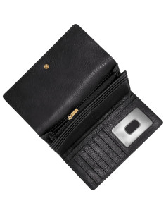 Billetera de Cuero para Mujeres Fossil Logan RFID Negra 2