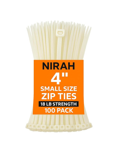 Bridas Transparentes Nirah 10 cm - 100 Piezas, 8.16 kg Resistencia
