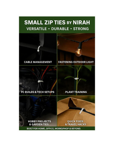 Bridas Transparentes Nirah 10 cm - 100 Piezas, 8.16 kg Resistencia