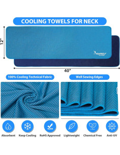 Toallas Enfriadoras SYOURSELF 4 Unidades 101.6x30.5 cm Azul 2