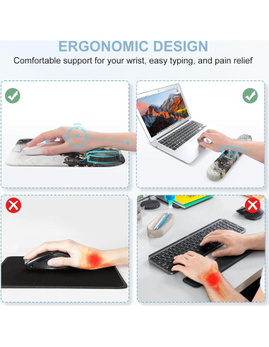 Set de Alfombrillas Ergonómicas iCasso 4 en 1 Mármol Gris