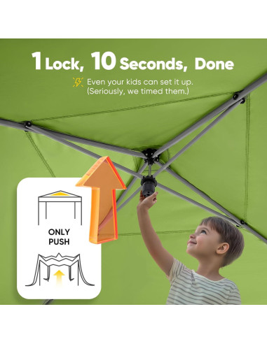 Carpa Plegable Quictent 3x3m Verde Impermeable con Ventanas