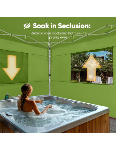 Carpa Plegable Quictent 3x3m Verde Impermeable con Ventanas