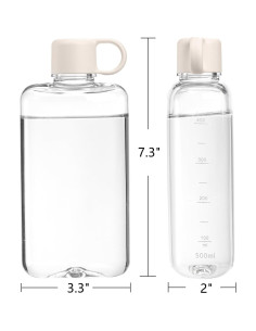 Botella de Agua Plana ZEAYEA 500 ml Reutilizable Libre BPA 2