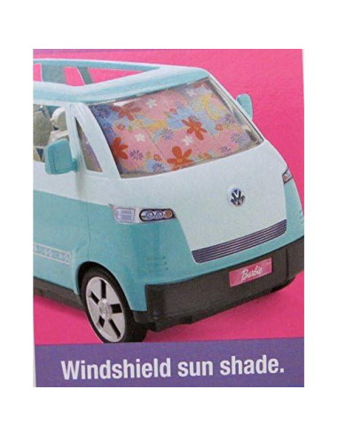 Vehículo Volkswagen Microbus Barbie Aqua con Claxon y Puerta Corrediza