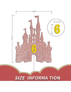 Adorno de Pastel de Princesa Oro Rosa - Decoración Fiesta Cumpleaños 2