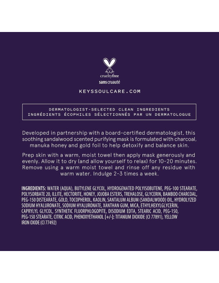 Máscara Facial de Carbón Equilibrante Keys Soulcare 49.87g