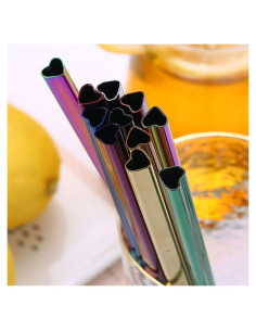 Juego de 5 Popotes de Acero Inoxidable Vilihkc con Cepillo