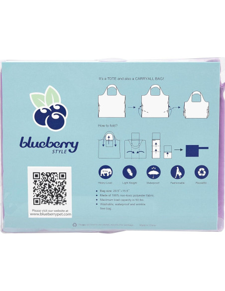 Bolsa de Compras Reutilizable Blueberry Pet Floral Lavanda 22.68 kg