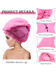Gorros de Ducha Grandes para Mujeres - 2 PCS Impermeables 2