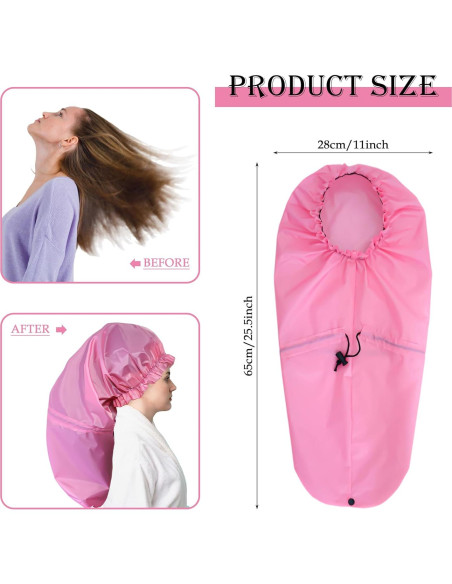 Gorros de Ducha Grandes para Mujeres - 2 PCS Impermeables