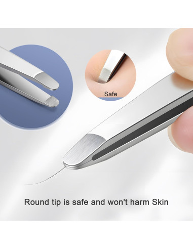 Set de Pinzas de Cejas BAILALIBO 5 Piezas Acero Inoxidable