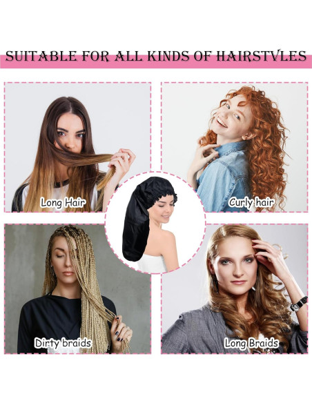 Gorros de Ducha Grandes para Mujeres - 2 PCS Impermeables