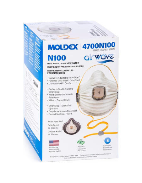 Respirador desechable Moldex 4700N100 N100 Mediano/Grande