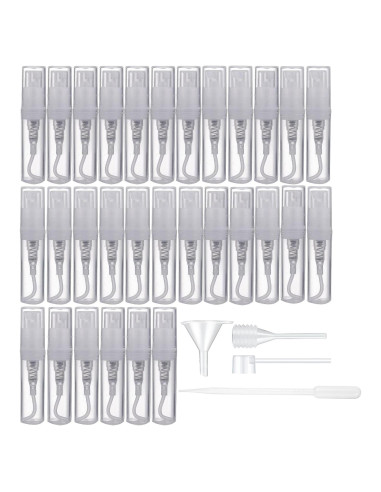 30 Mini Botellas Spray Plásticas 2ml CNHDCT Transparentes