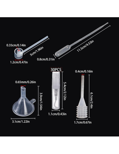 30 Mini Botellas Spray Plásticas 2ml CNHDCT Transparentes