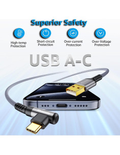 Cable USB C 1.83 m Ruaeoda 2Pack Carga Rápida 3.1A 2