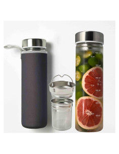 Botella de Agua de Vidrio Borosilicato 0.68L Ameiin con Infusor