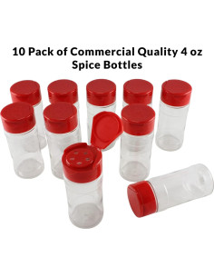 Set de 10 Contenedores de Sazonadores Skyway 4 OZ - Plástico Claro 2