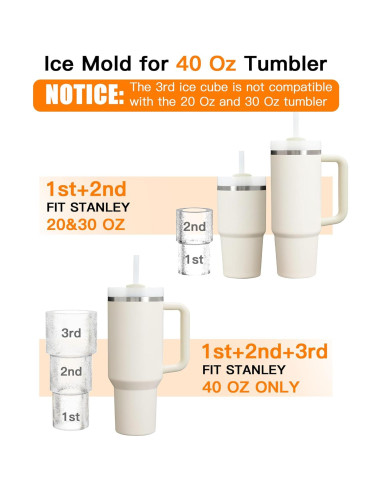 Bandeja de Hielo Cilíndrica Ukulork 40Oz Silicona BPA Free