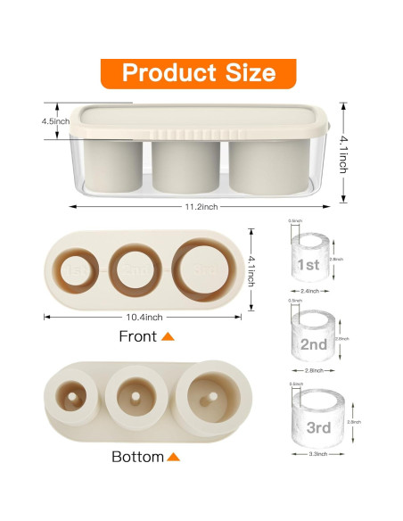 Bandeja de Hielo Cilíndrica Ukulork 40Oz Silicona BPA Free