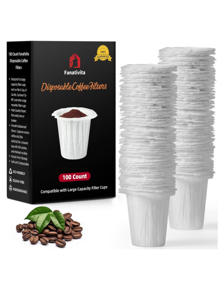 Filtros de café desechables Fanativita para K-Carafe 100 unidades