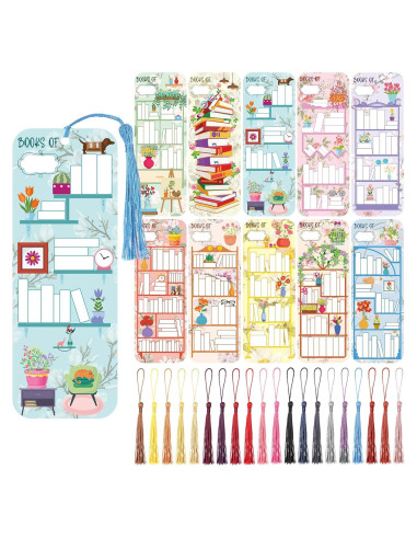 100 Marcadores de Libros Spakon con Borlas Multicolor 18x6.5cm