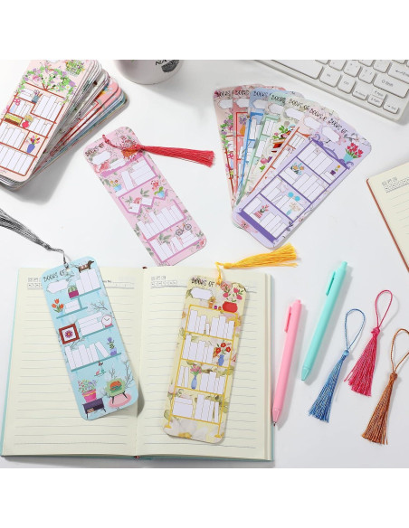 100 Marcadores de Libros Spakon con Borlas Multicolor 18x6.5cm