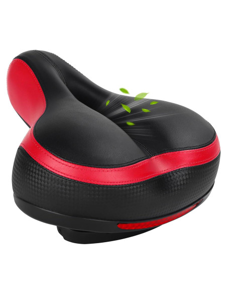 Cojín de Asiento de Bicicleta TONBUX Rojo - Espuma Viscoelástica