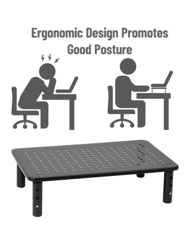 Soporte para Monitor Ajustable Mind Reader, Metal, Negro