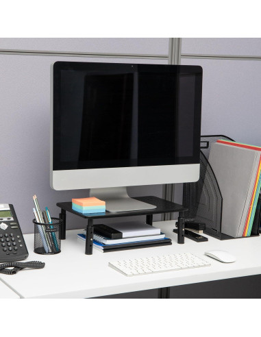 Soporte para Monitor Ajustable Mind Reader, Metal, Negro