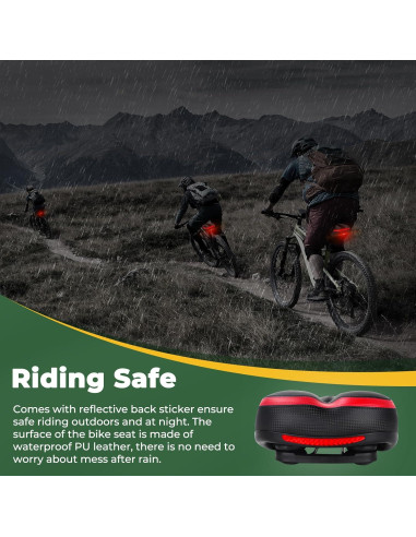 Cojín de Asiento de Bicicleta TONBUX Rojo - Espuma Viscoelástica