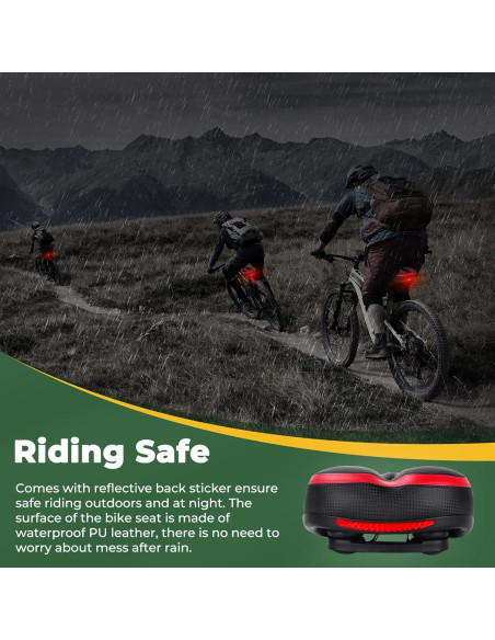 Cojín de Asiento de Bicicleta TONBUX Rojo - Espuma Viscoelástica