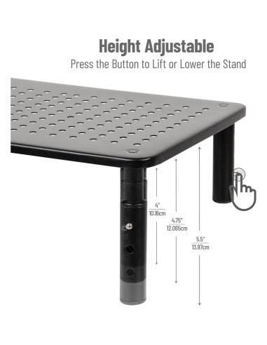 Soporte para Monitor Ajustable Mind Reader, Metal, Negro