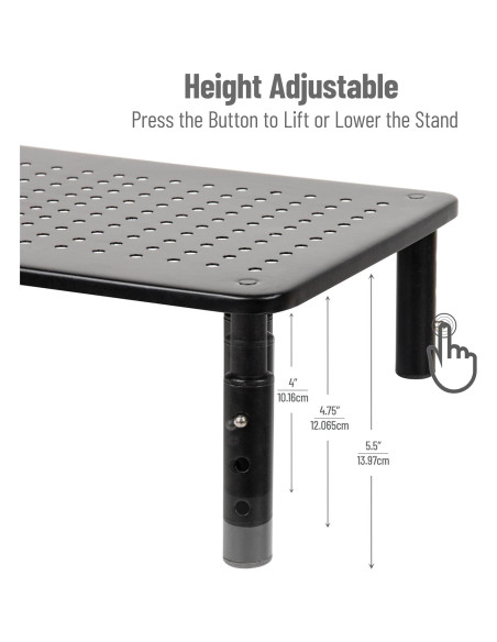 Soporte para Monitor Ajustable Mind Reader, Metal, Negro